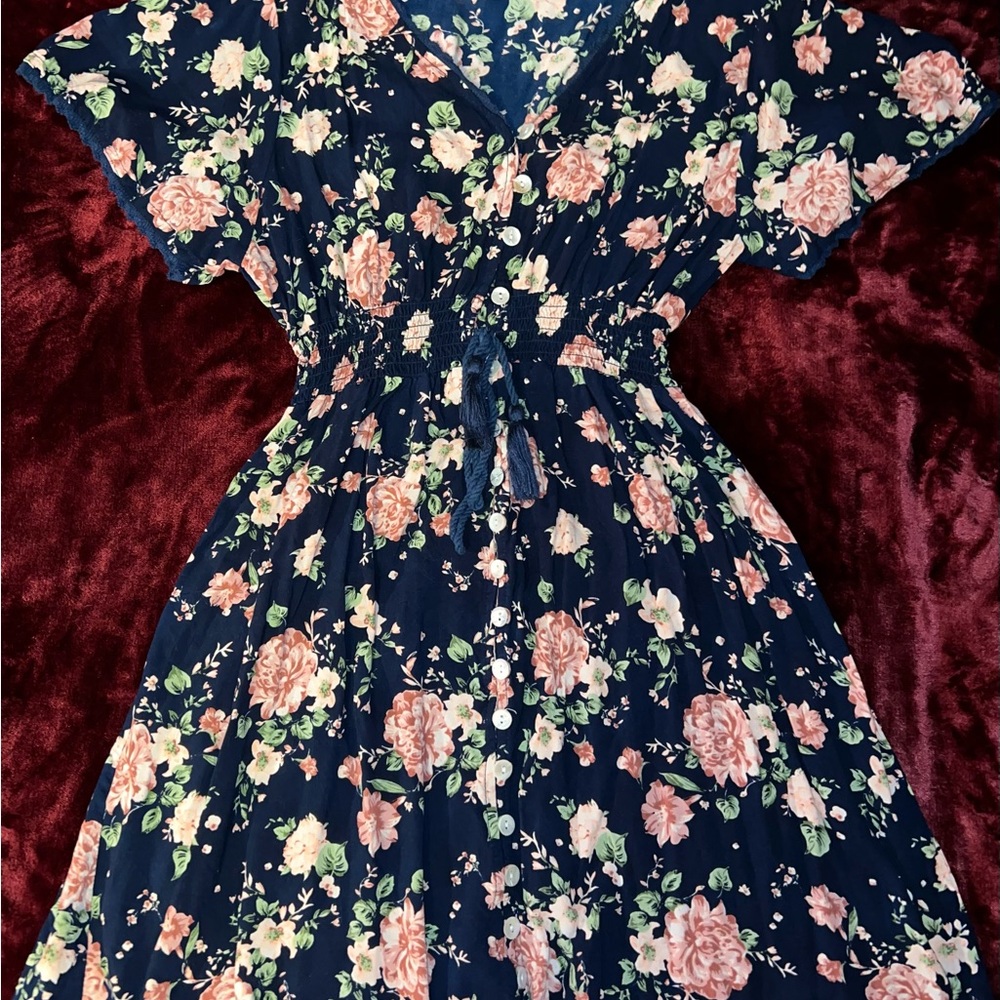 Full Circle Trends Floral Navy Dress